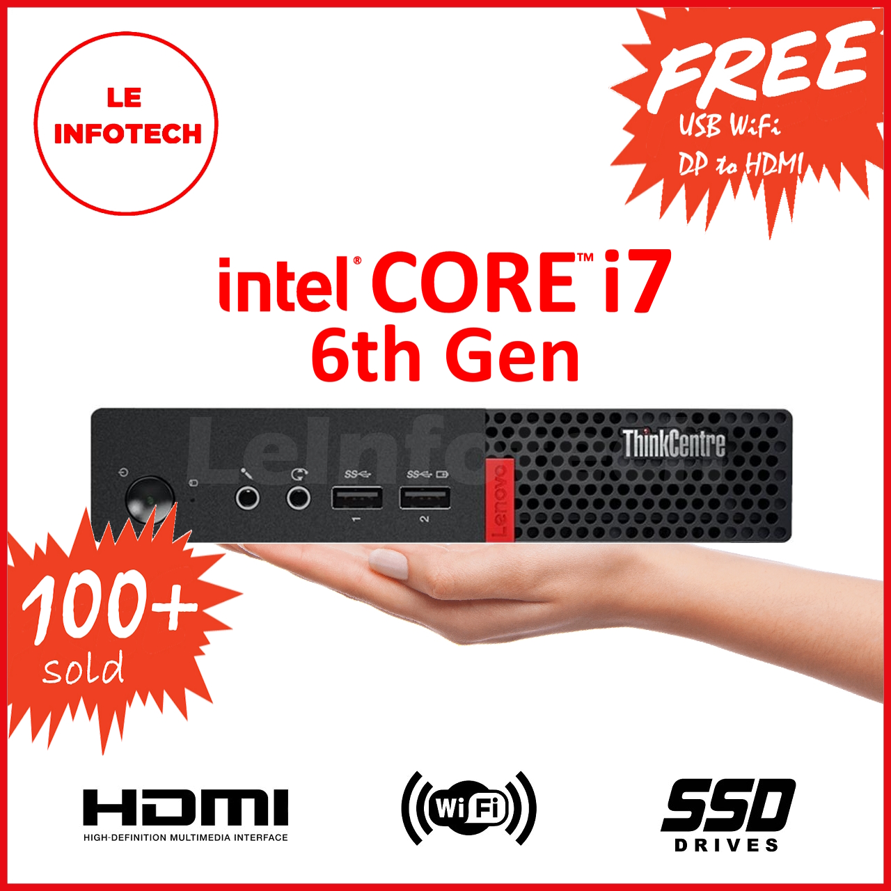 M700 Compatible CPU Lenovo ThinkCentre Tiny Desktop Mini PC U2013