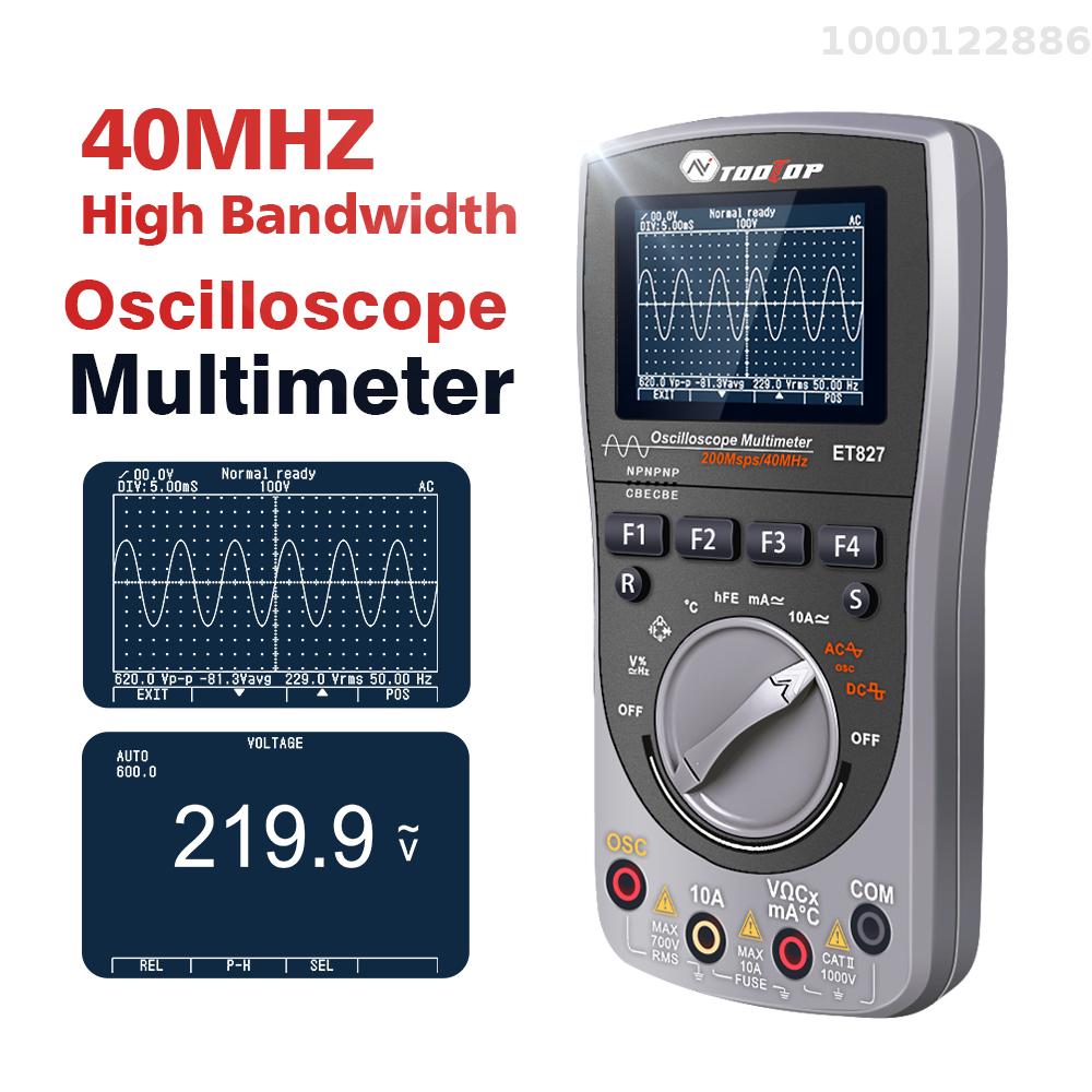 KKmoon 2in1 Oscilloscope Multimeter Digital LCD Display Handheld Oscope Meter 40Mhz Bandwidth 120MSPS Sampling Rate Data Storage Function for DIY and Electronic Test