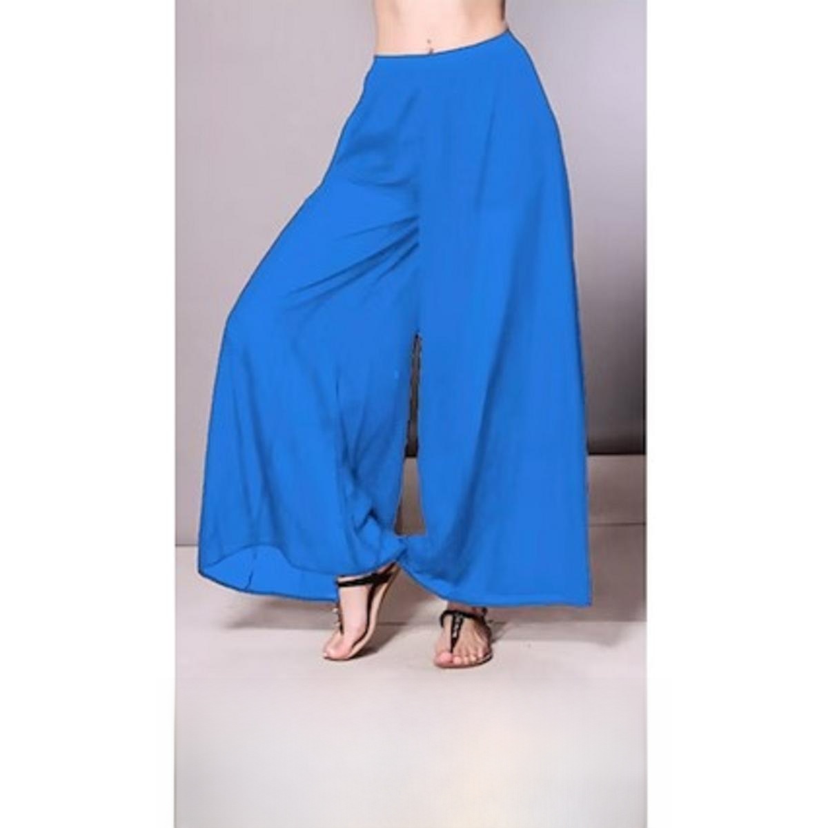 Ladies Chiffon Wide Leg Palazzo Pants, Long Elastic Waistband Pant, Belly Dancing Palazzo, Long Boho Costumes For Women And Girls -Formal Pant