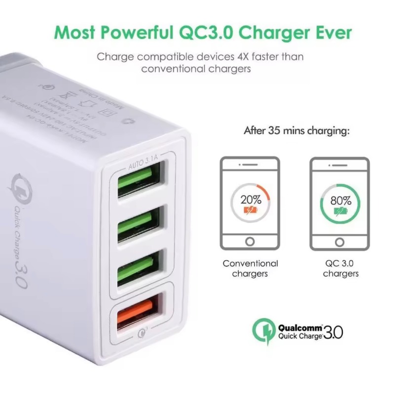 Qc3.0 sạc nhanh 3.1A thiết bị sạc nhanh 4 cổng USB USB sạc nhanh cắm