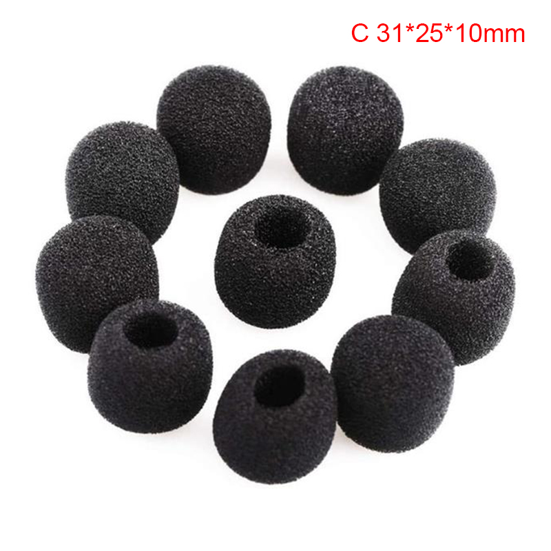 Maoyuanxing 10Pcs Mini Microphone Cover Headset Replacement Foam Mic Cover Windshield