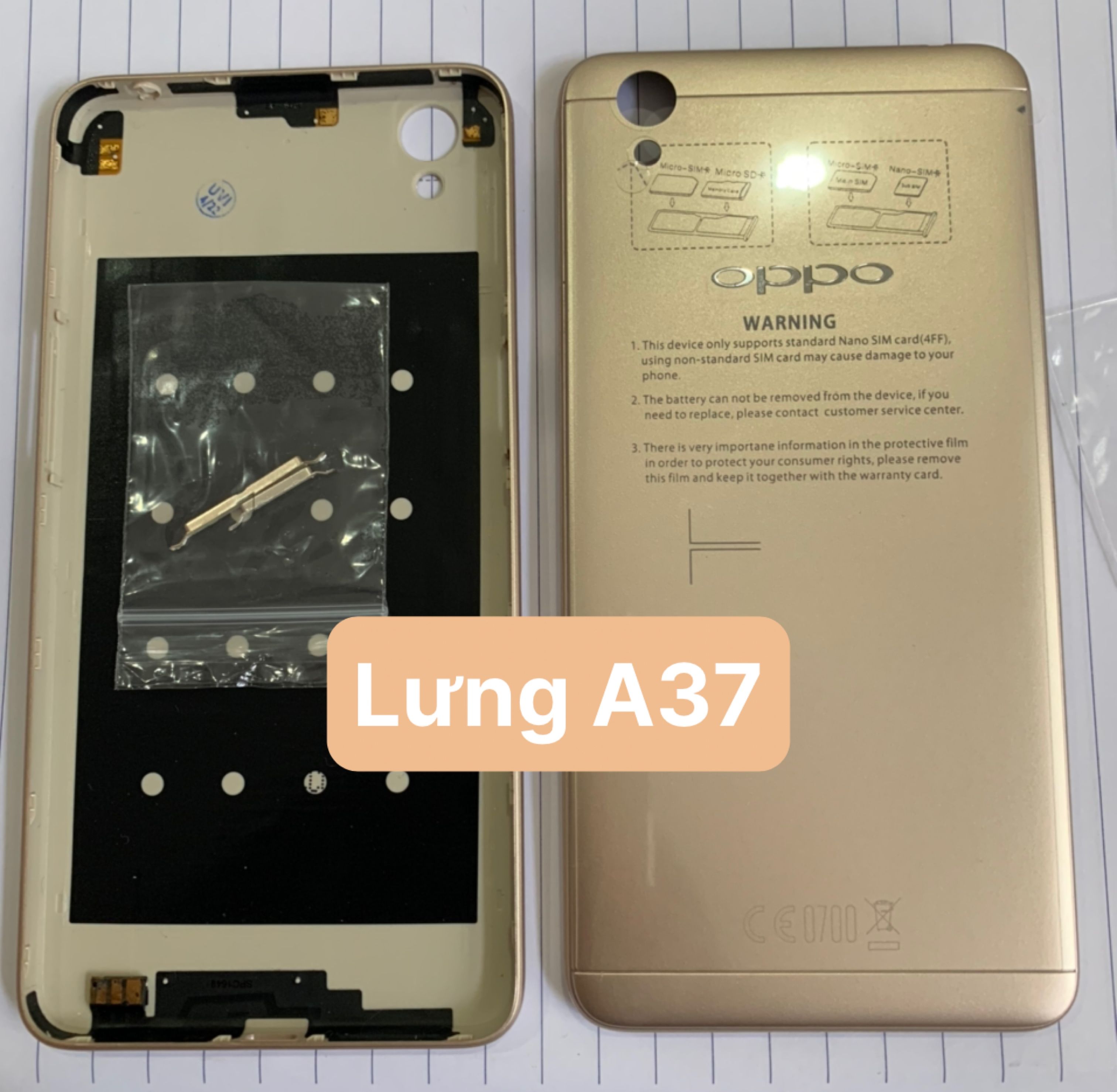 Lưng vỏ điện thoại oppo A37 / Neo 9