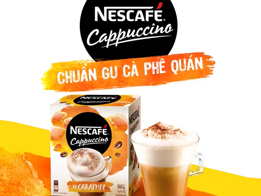 Cà phê Cappuccino NesCafé vị caramel 200g
