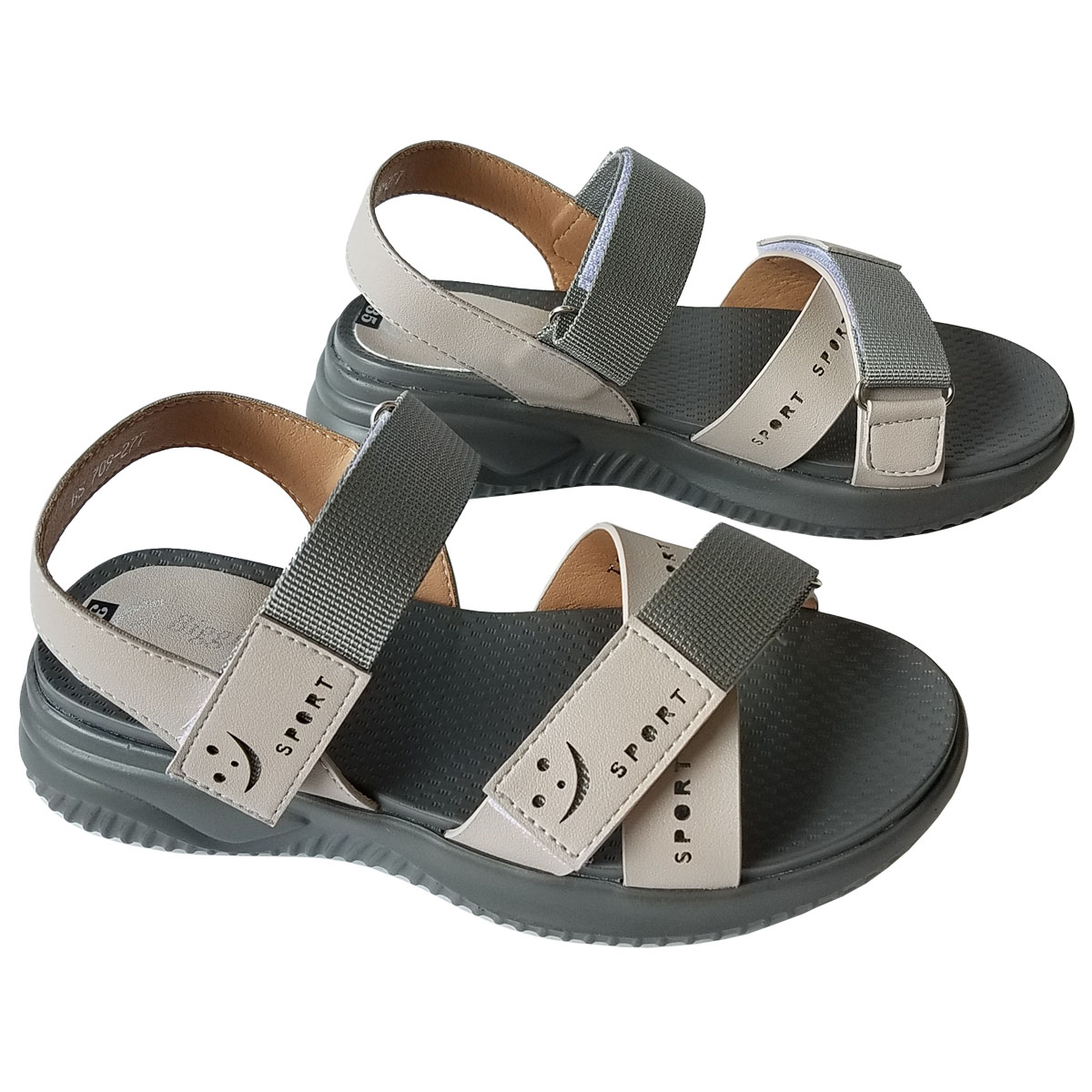 Giày sandal nữ da bò thật BIGBEN cao 4,5cm SDN86