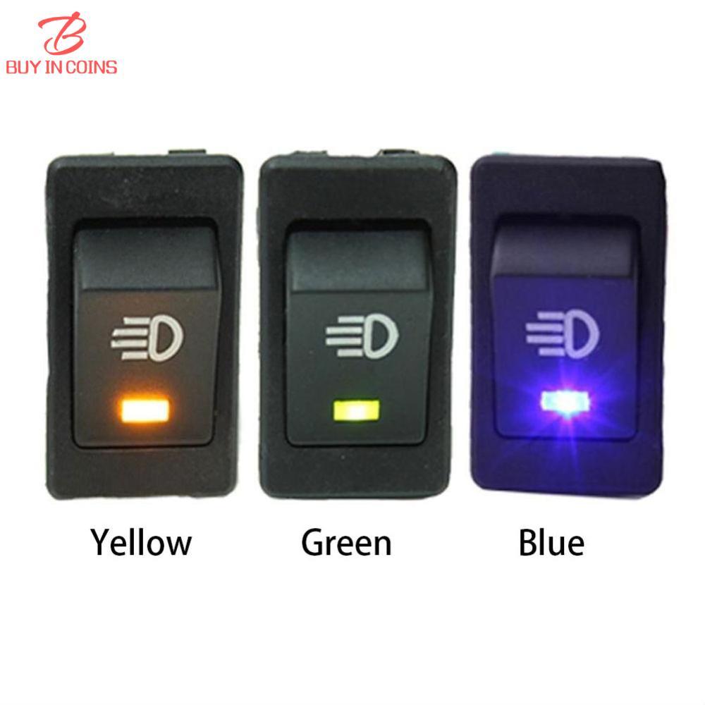 Hình thuyền 12 V 35A Xe Ô Tô Tự Động Sương Mù Đính Đá Tặng Công Tắc-Xanh Dương