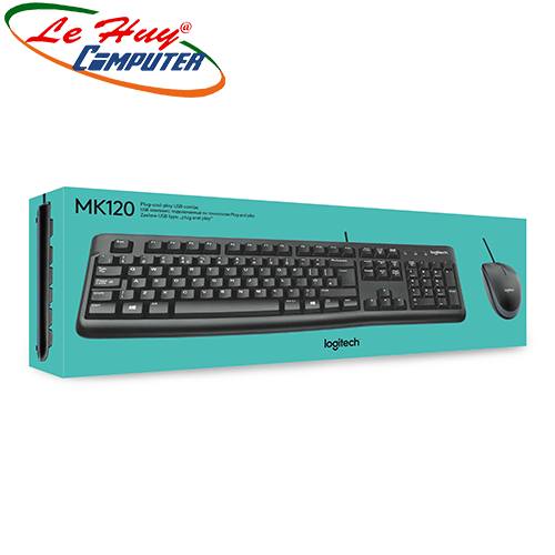 Bộ Bàn Phím Và Chuột Có Dây Logitech Mk120 Đen - Hàng Chính Hãng