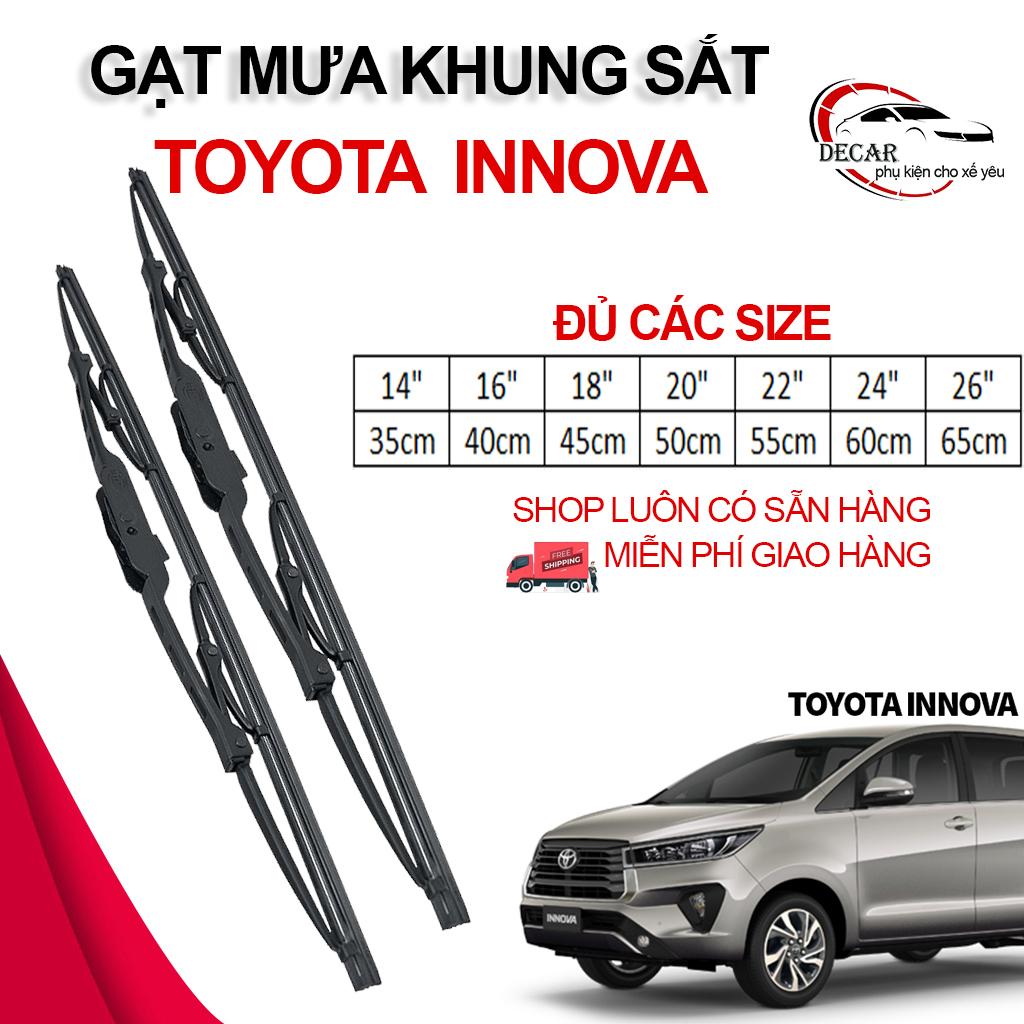 [Toyota Innova] 1 pair wipers rain frame bone, brush wiper rain car Toyota Innova, wiper car glass Oto, bar rain windshield wiper auto glass wiper