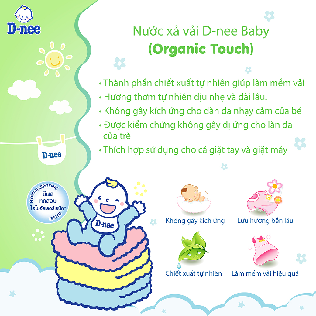 Nước xả vải D-nee 550 ML - Organic Touch