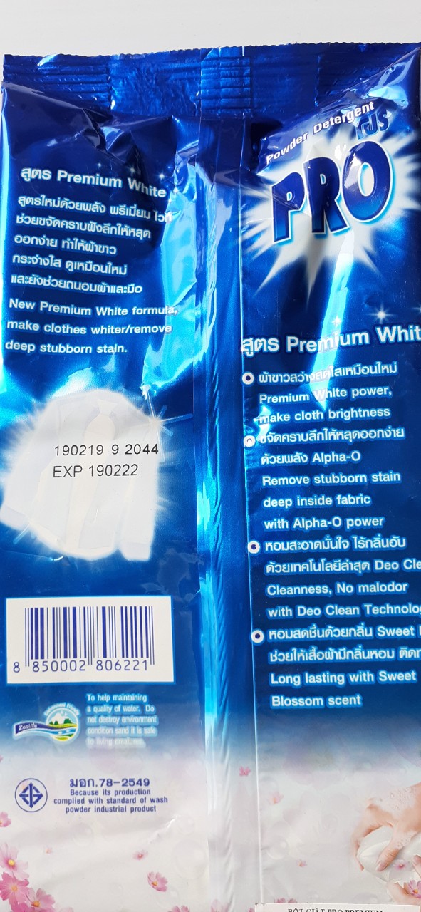Combo 3 bịch bột giặt Pro Thái 350gram giặt cực sạch