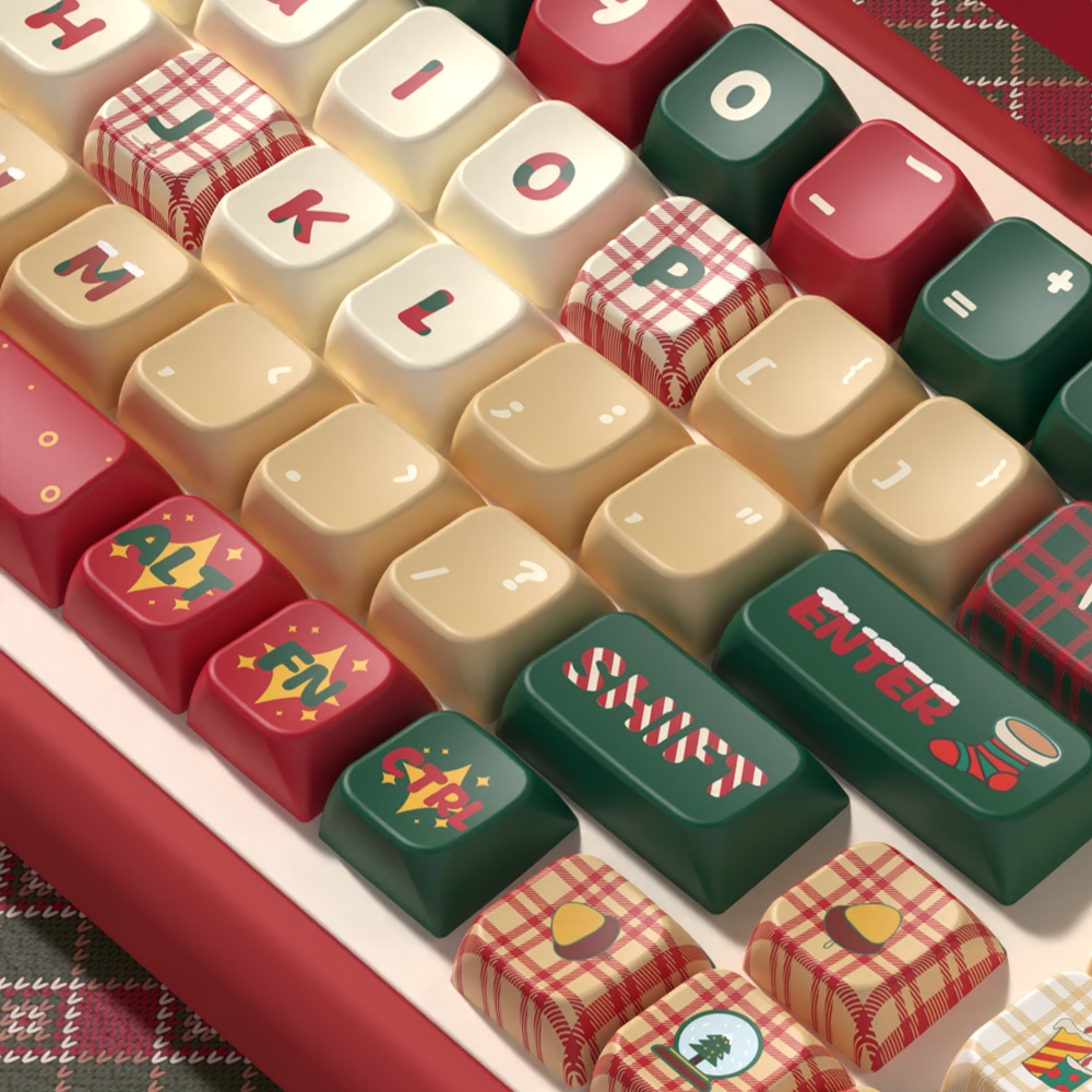 Christmas Eve Original Theme Keycaps Cherry/MDA Height PBT Five-sided Sublimation Mechanical Keyboard Keycaps
