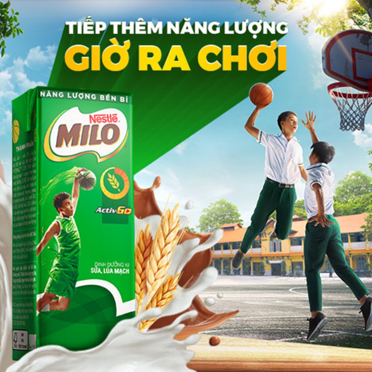 Sữa lúa mạch Nestlé Milo thùng 48 hộp x 180ml