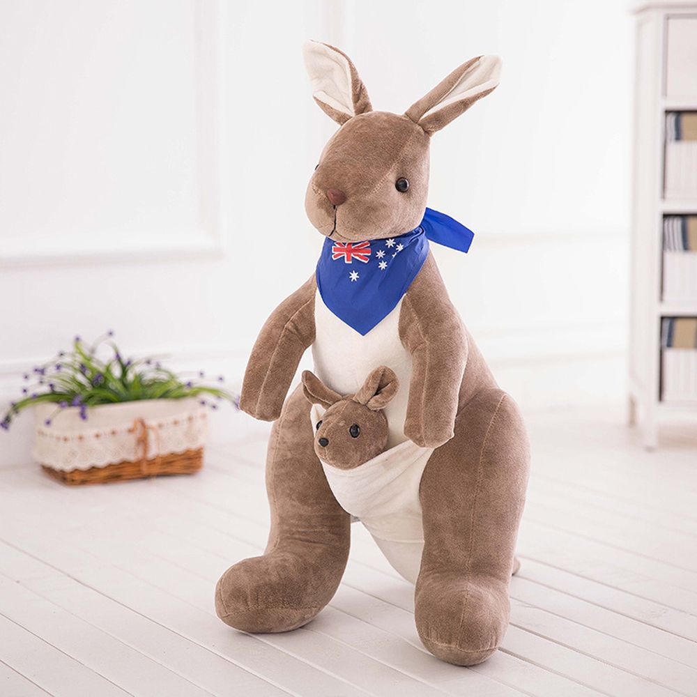 Kuyes chất lượng cao dễ thương 28/38cm khăn kangaroo con búp bê sang trọng đi cùng búp bê mẹ bé trẻ em búp bê đồ chơi chuột túi sang trọng đồ chơi thú nhồi bông búp bê cha mẹ và con đồ chơi thú nhồi bông đồ chơi