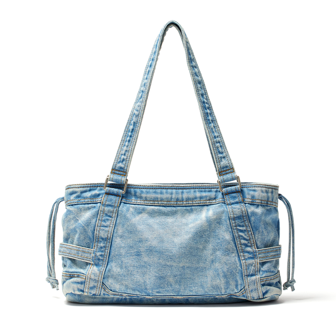 MATIN KIM MATIN WASHED DENIM SQUARE BAG (2025New) | Lazada