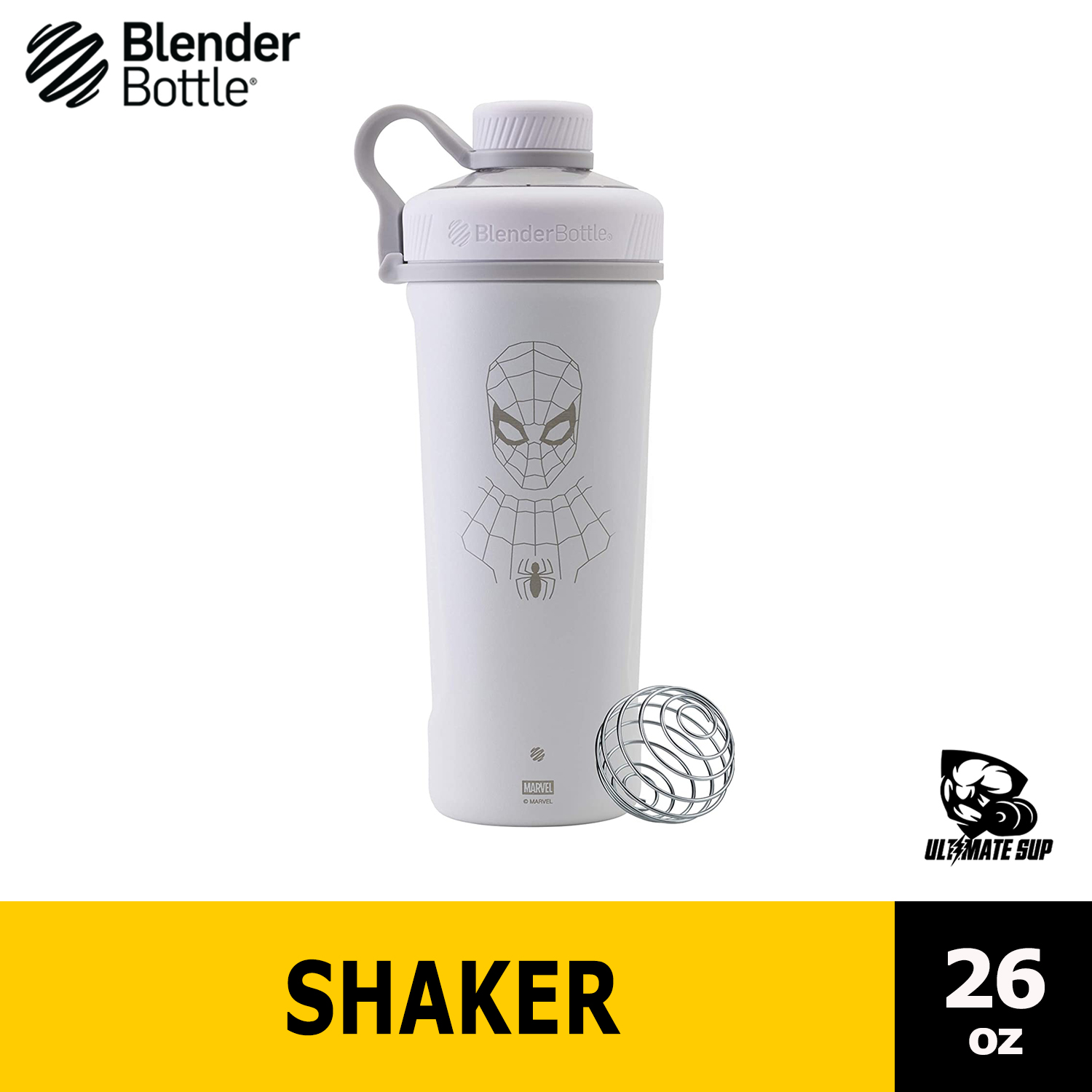 BlenderBottle Marvel Comics Radian Insulated Stainless Steel 26-Ounce Shaker Bottle Black Panther