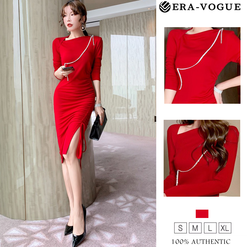 Váy dạ hội màu đỏ đơn giản nổi bật