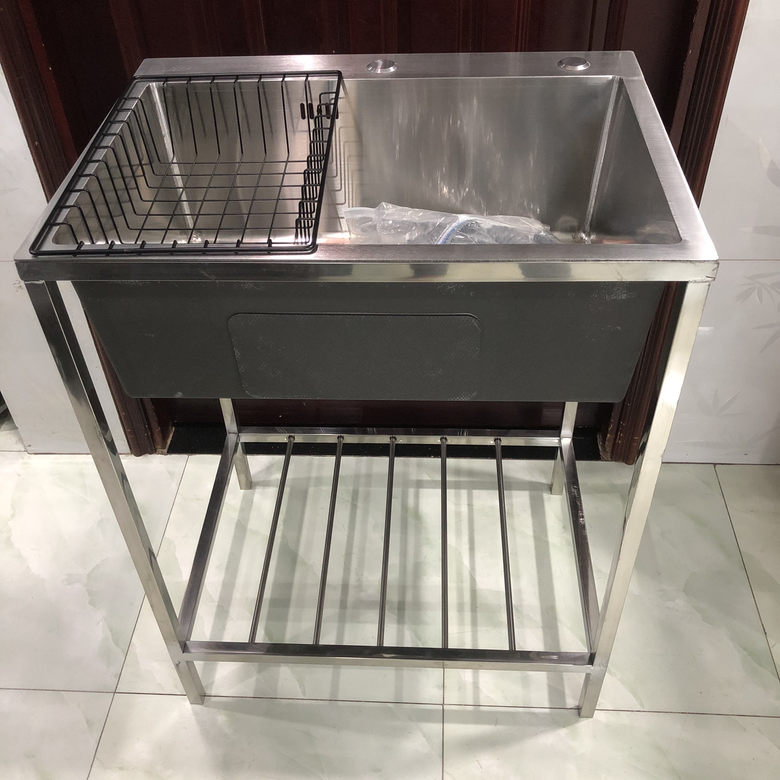 Bồn rửa chén đơn Inox kích thước 60x45