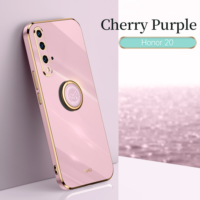 COD Plating Silicone Phone FOR Huawei Nova 5T Case Huawei Nova5T Deluxe Fall Protection with Metal Ring Holder