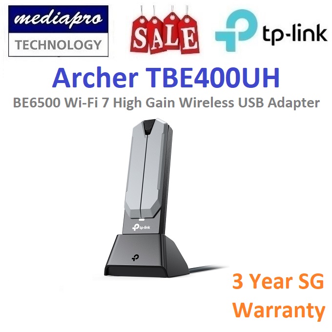 TP-LINK Archer TBE400UH BE6500 Tri-Band Wi-Fi 7 High Gain Wireless