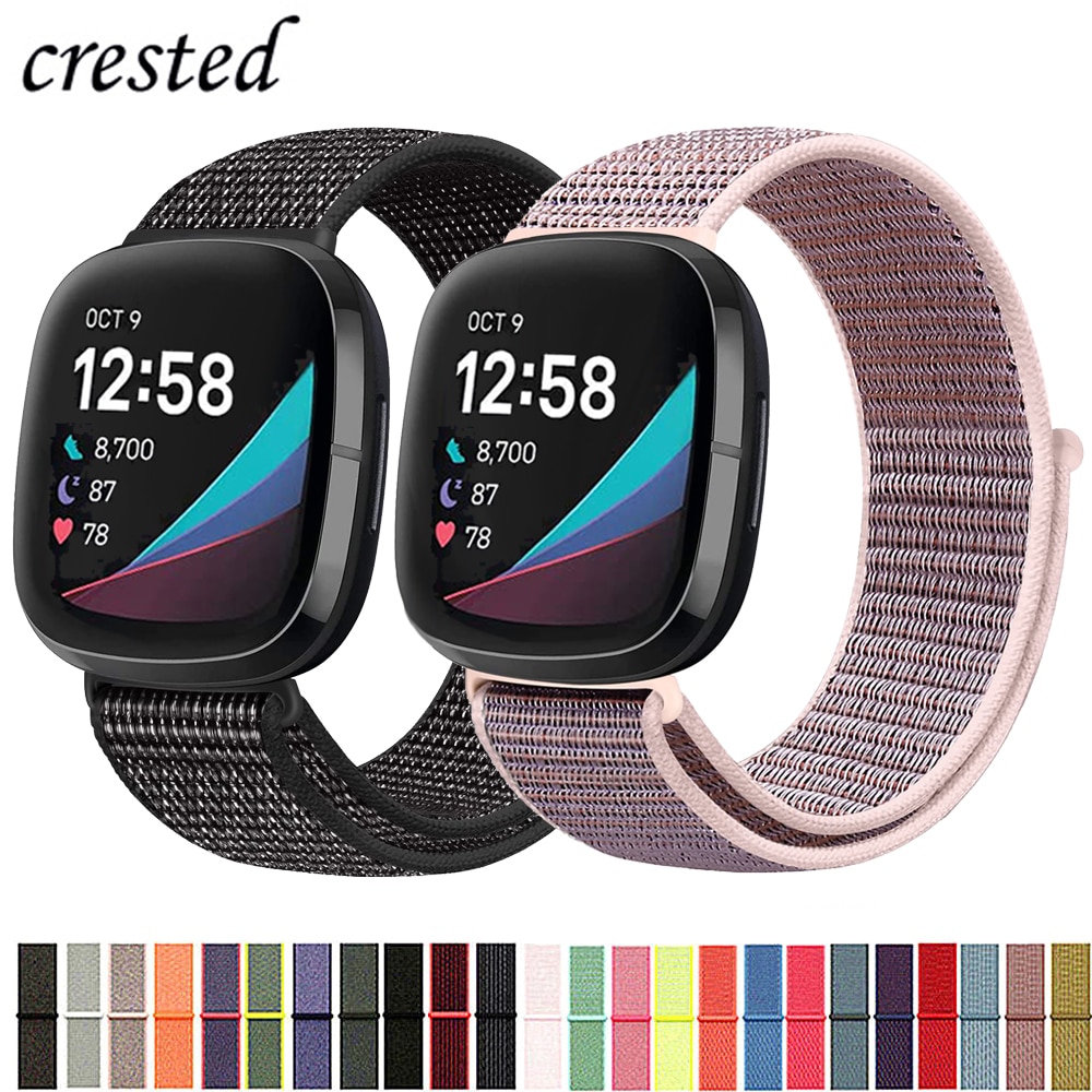 Nylon Strap For Fitbit Versa 3 4 Band Smart Watch Replacment Soft Breathable Sport Loop Belt Correa Bracelet Fitbit Sense 2 Band
