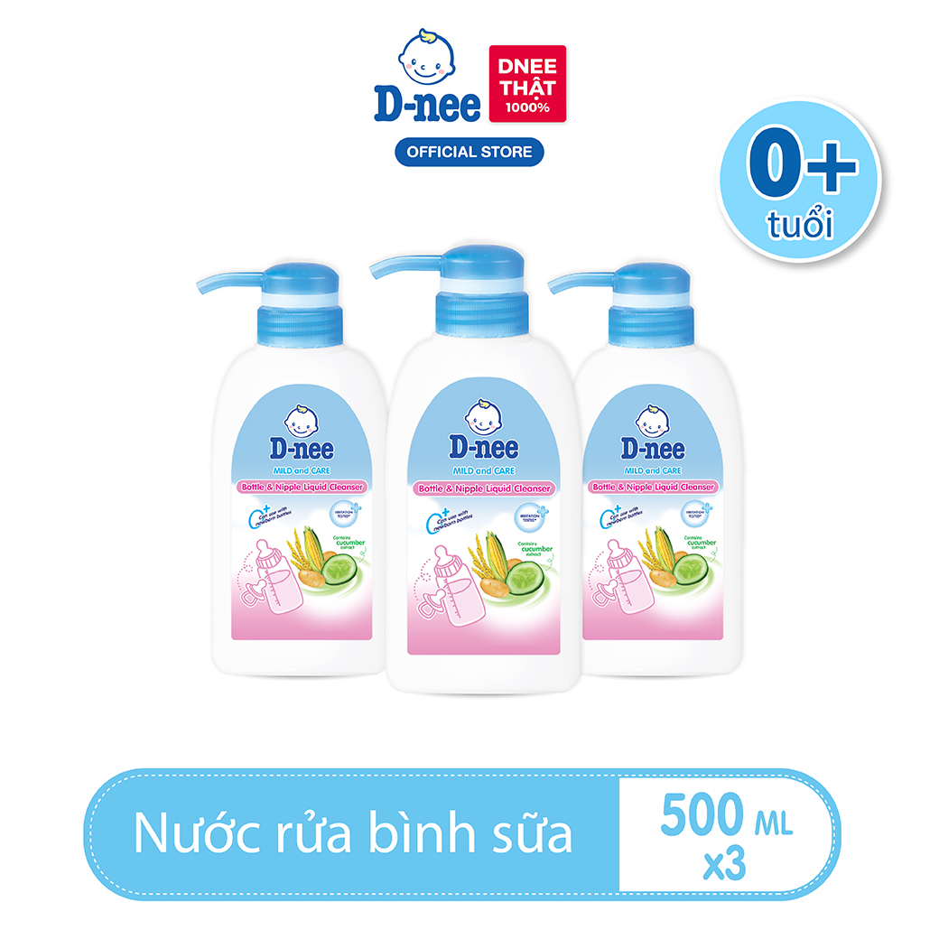 Combo 3 Nước rửa bình sữa D-nee 500 ML