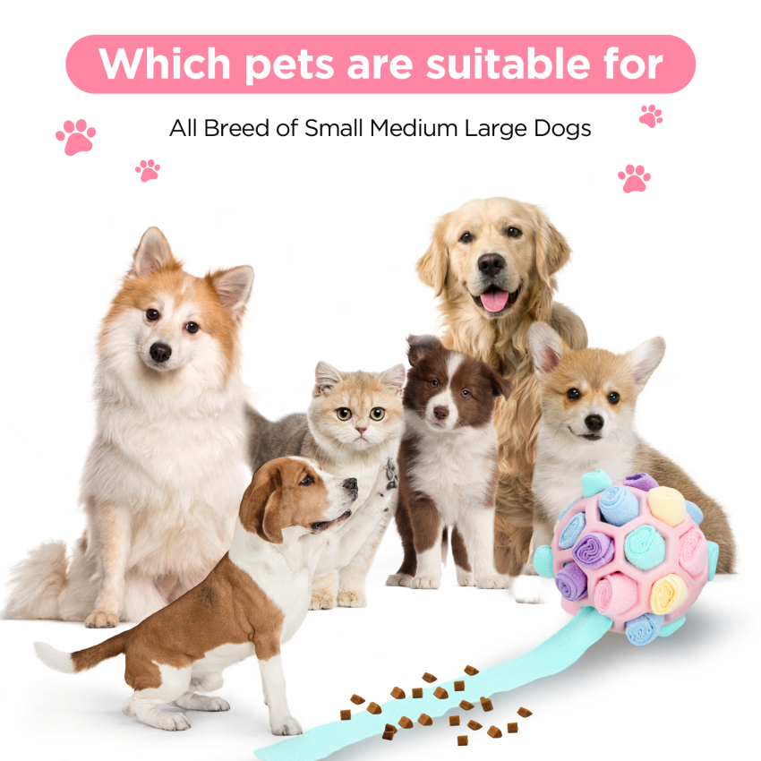 Interactive Dog Toys,Dog Enrichment Toy,Soft Dog Treat Ball Dispenser,Dog Puzzle Toy,Dog Brain Stimulating Toys for Small Pet Puppy Intellectual Training