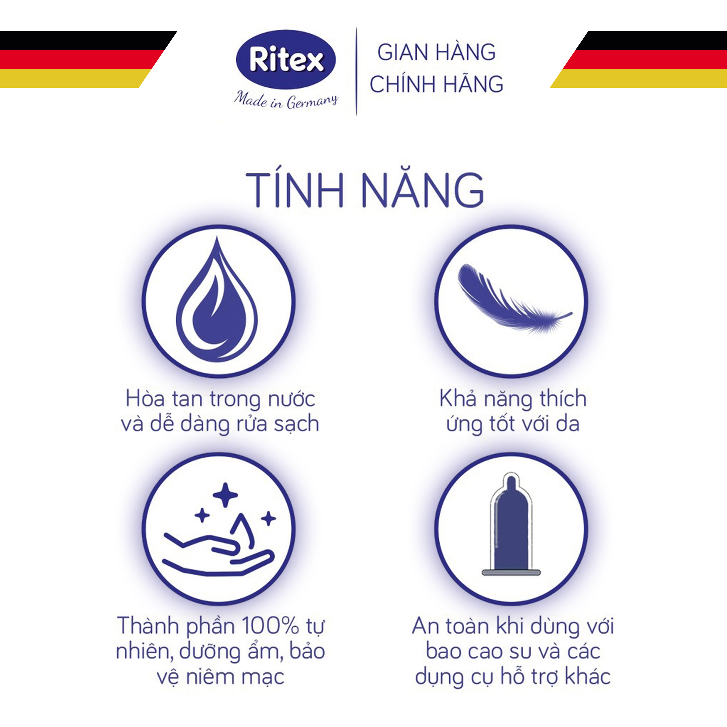 Bao cao su Ritex Feeling - Freesize vừa vặn, size 55mm (Hộp 8 chiếc)