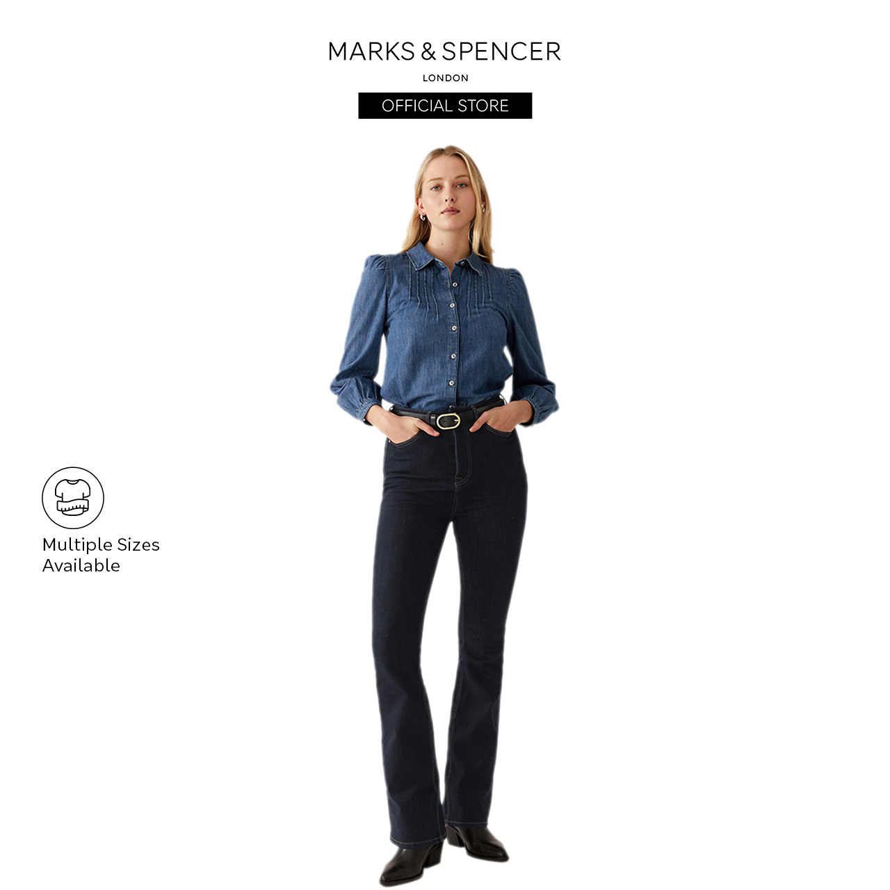 Magic Shaping High Waisted Slim Flare Jeans, M&S Collection
