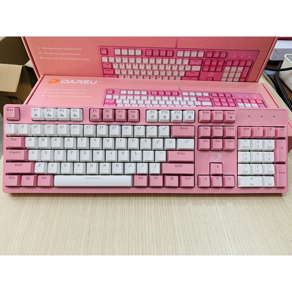 Dareu EK1280S | Bàn Phím Cơ Đen/Hồng (Blue/Red/Brown Switch)