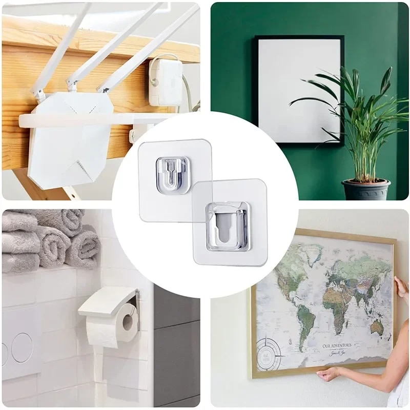 Feelife móc treo móc treo tường dính hai mặt giá đỡ ổ cắm ổ cắm móc hút núm hút cao su trong suốt mạnh mẽ cho nhà bếp phòng tắm