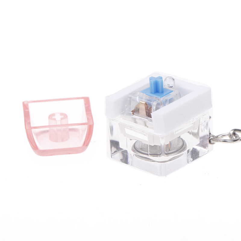 Mechanical Switch Keychain With LED Light Keyboard Key Chain Fidget Toy Keycap Stress Relief Novelty Toys Fidget Button Keyring SUNM. 