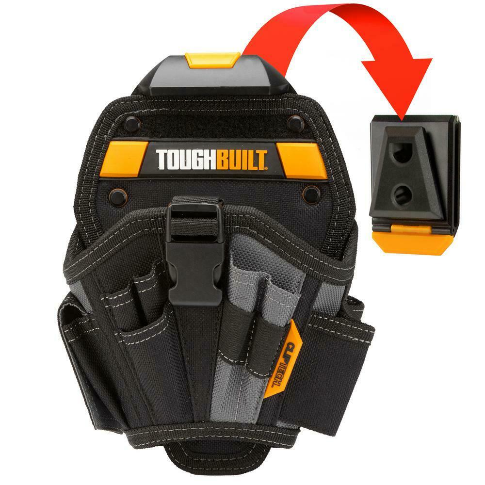 Toughbuilt tb-ct-20-l drill holster large work belt clip pouch 13 pocket loop