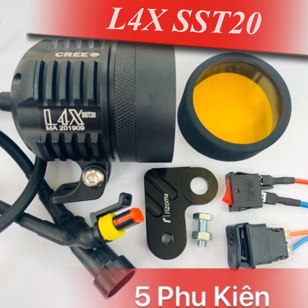 Đèn trợ sáng đèn led l4x sst20 sáng gom, kính tím