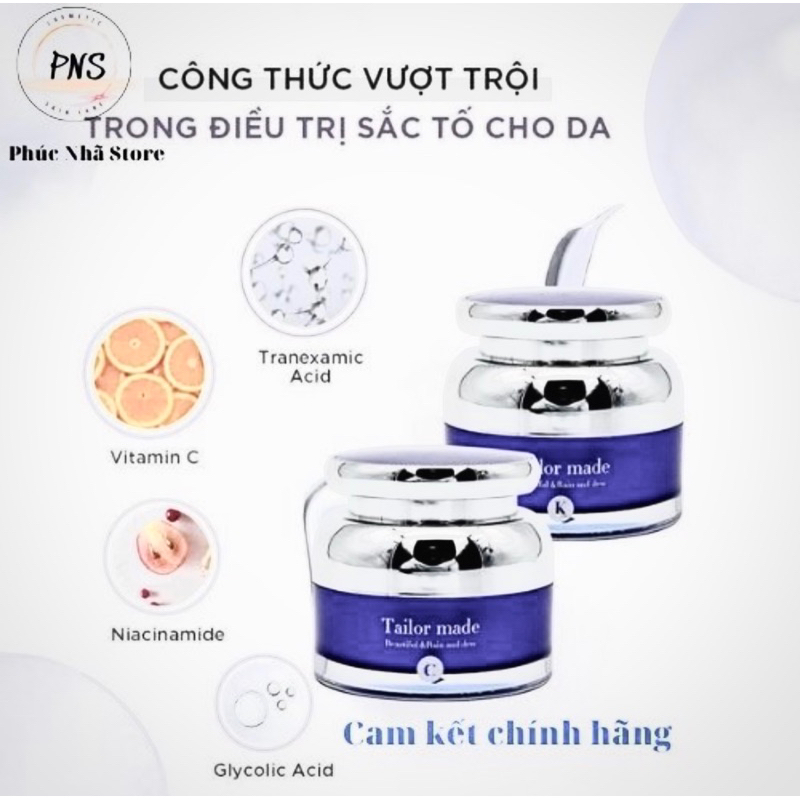 Bộ kem nám tailor made K (Whiten Color) - C (Color Cream) mới Miga