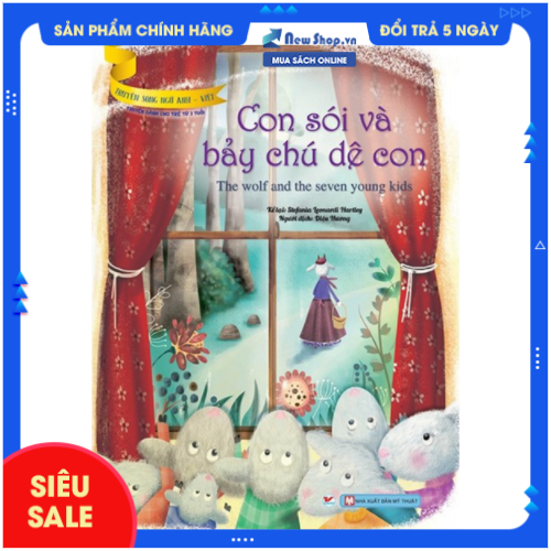 Sách - truyện song ngữ anh - việt: con sói và bảy chú dê con - newshop