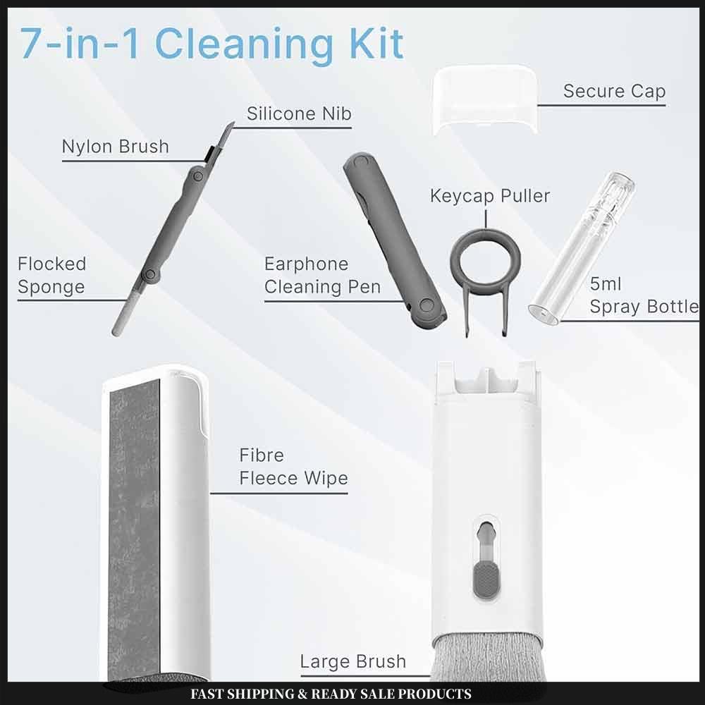 7-in-1 Cleaning Kit for Electronics – Screen and Keyboard Cleaner computer keyboard cleaning brush set
