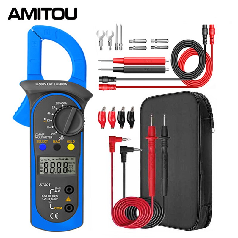 AMITOU ST201 Digital Clamp Meters Multimeter Resistance Ohm