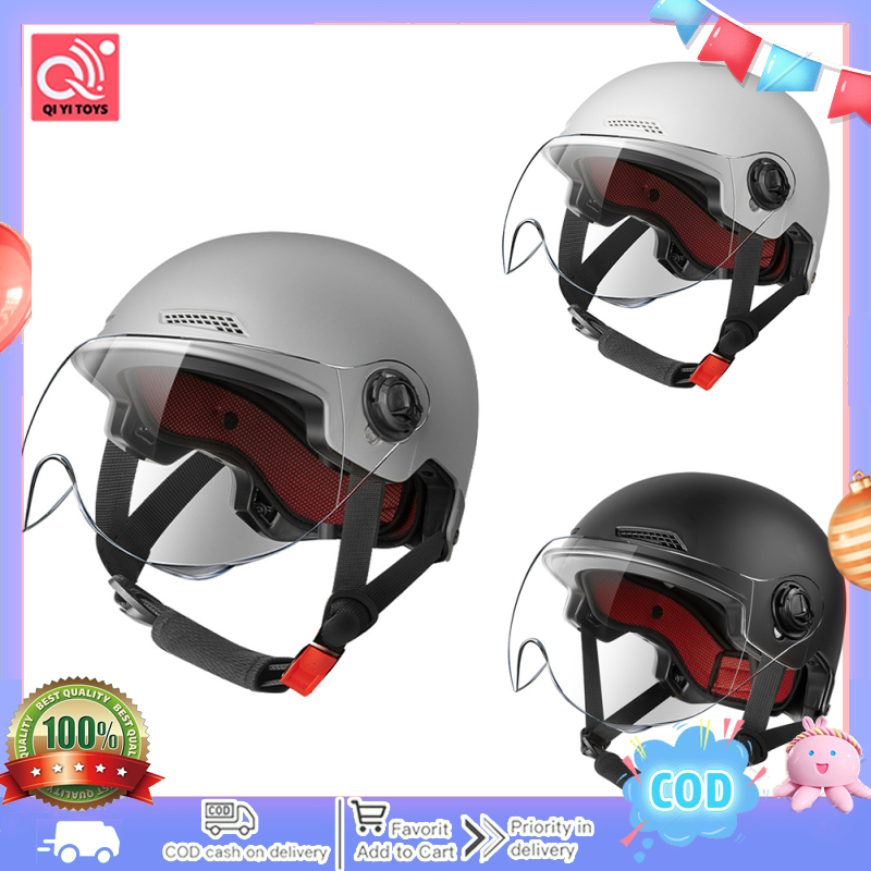 2023 New Motorcycle Half Helmet For Men Women Adjustable Strap Breathable