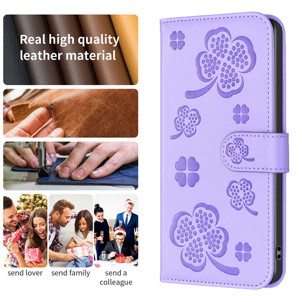 Case For Xiaomi Redmi Note 9 Pro Max Note 9s Redmi Note 8T Redmi 9 Redmi Note 9 Redmi 10X 4G Redmi 9A Redmi 9C Redmi 10A Poco C31 Redmi Note 8 Pro Fashion PU Leather Four Leaf Clover Phone Case Flip Folio Card Wallet Protective Back Cover