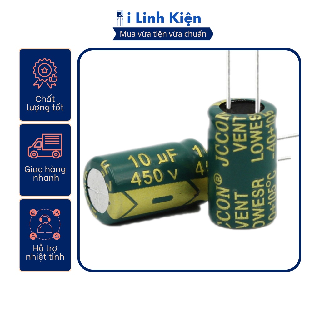 Tụ hóa 4.7UF 10UF 450V chất lượng tốt.