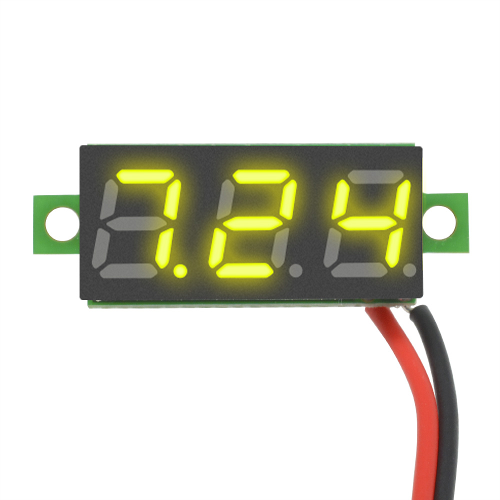 pcbfun Mini Digital DC Voltmeter 0.28 Inch Two-Wire 2.5V-30V Mini Digital DC Voltmeter Voltage Tester Meter