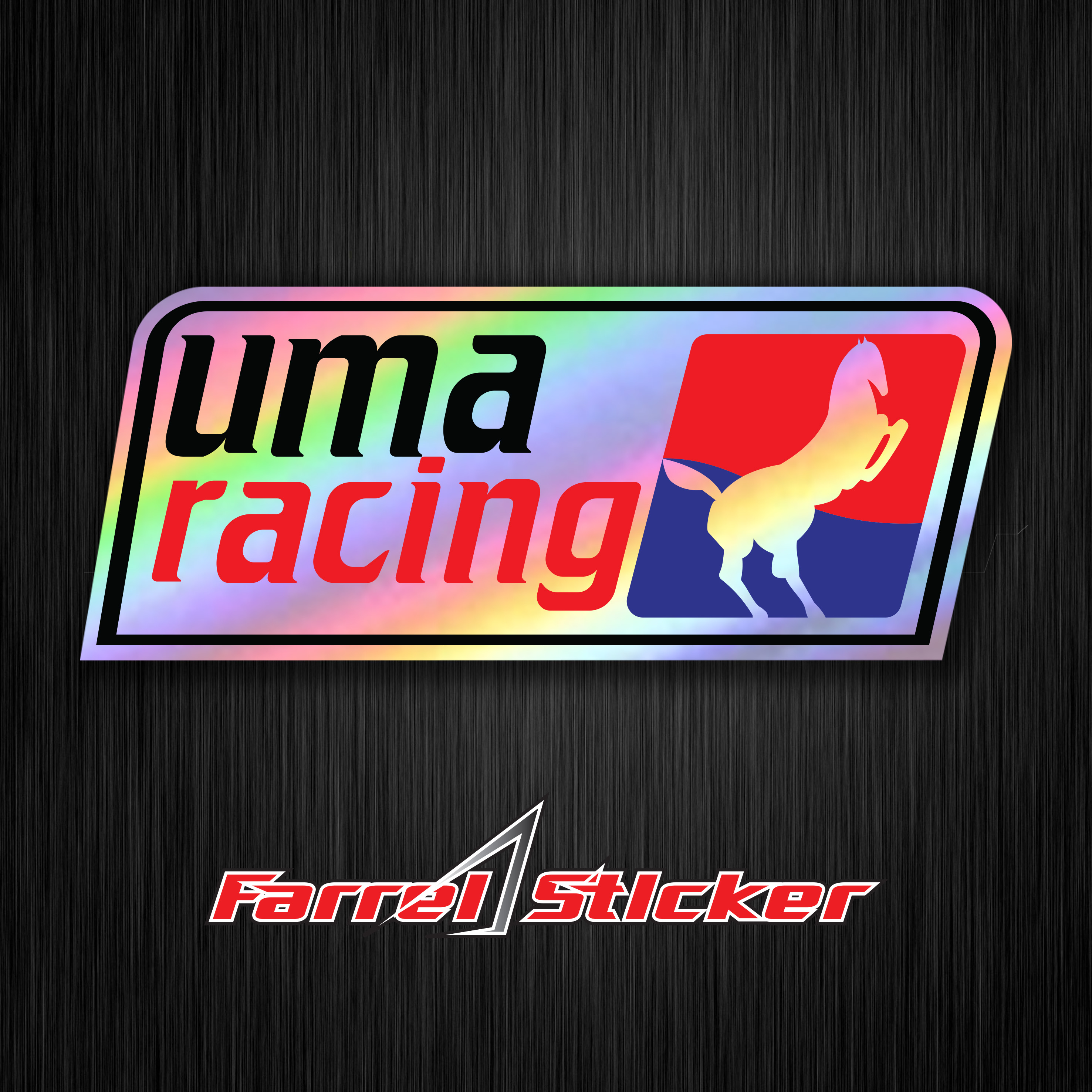 Uma Racing Radiator Text Logo Uma Racing Logo Sticker