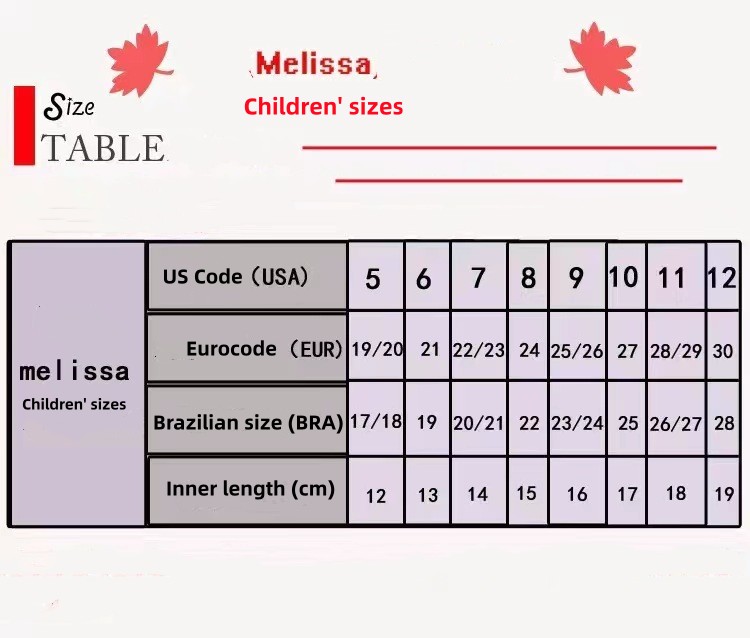 Official store 2023 colors Melissa mini shoes kids shoes Bird's