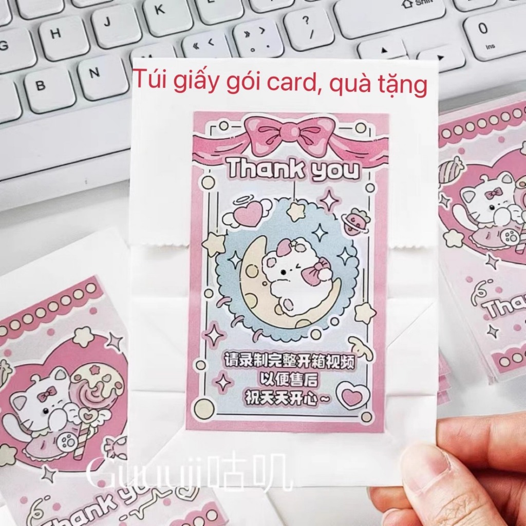 Combo 10 túi giấy gói quà màu trắng