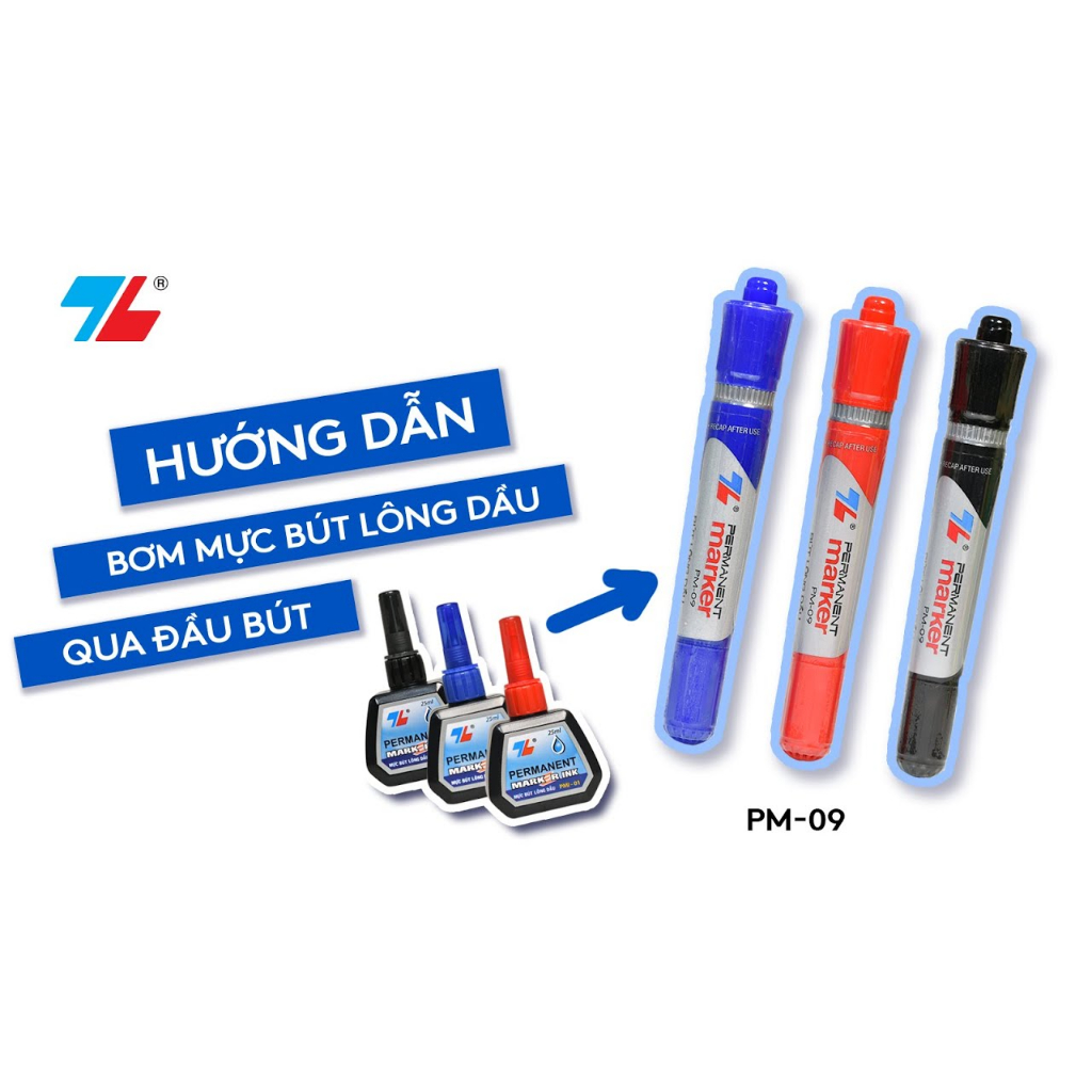 Mực bút lông dầu Thiên Long,Mực đổ bút dạ