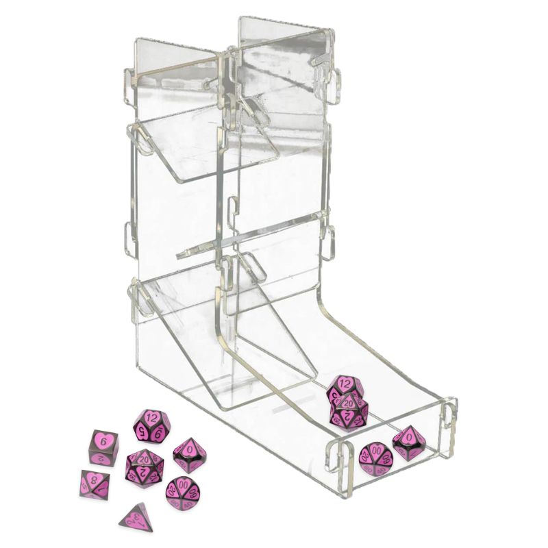 Tháp xúc xắc trong suốt Acrylic DND xúc xắc tháp Bảng tự làm trò chơi RPG tháp lăn