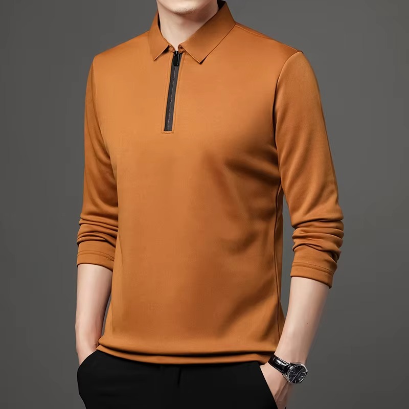 ShopSphere%20New%20T%20Shirt%20Zipper%20Polo%20Shirt%20Male%20Fashion%20Turn-Down%20Collar%20Long%20Sleeve%20Business%20Men%20Clothes%20-%20Image%204