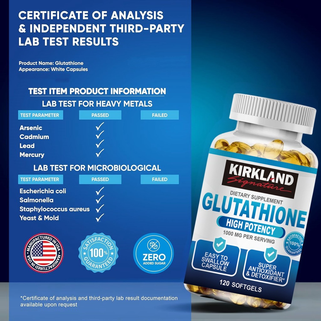 kirkland glutathione products Reduced L-Glutathione 100 mg Capsules Amazon.com: Micro Ingredients Glutathione 1,000mg,