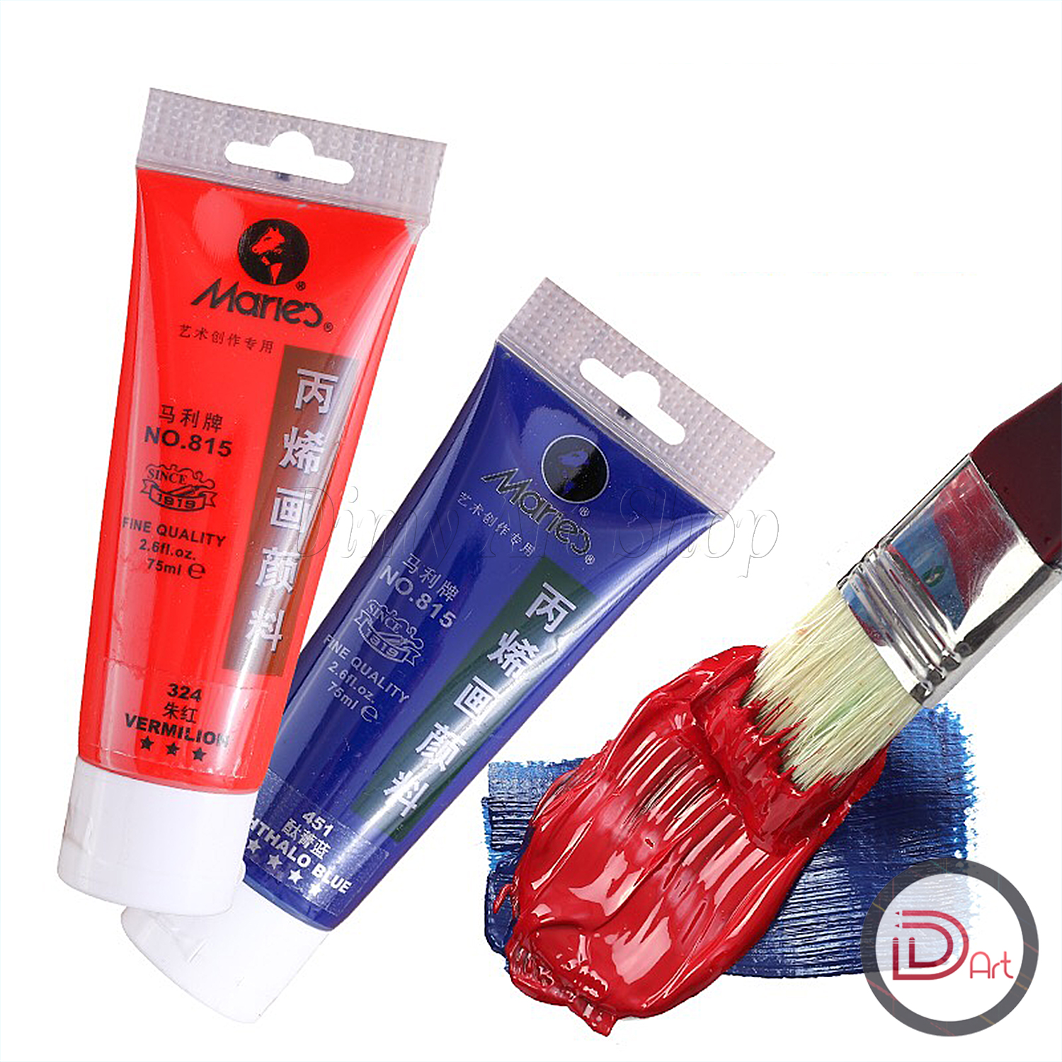 [Dimy Shop] Màu vẽ áo, nón 3D Acrylic MARIE'S cao cấp, tuýp 75ml