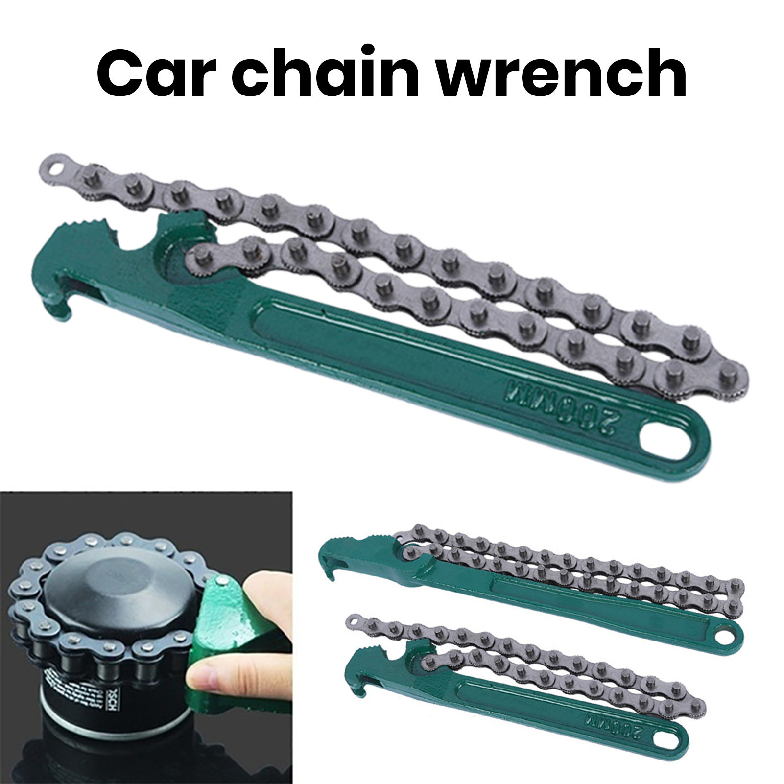 Eguan Wrench Spanner High Strength Chain Spanner Wrench Plier with Ergonomic Handle Adjustable Car Repair Tool