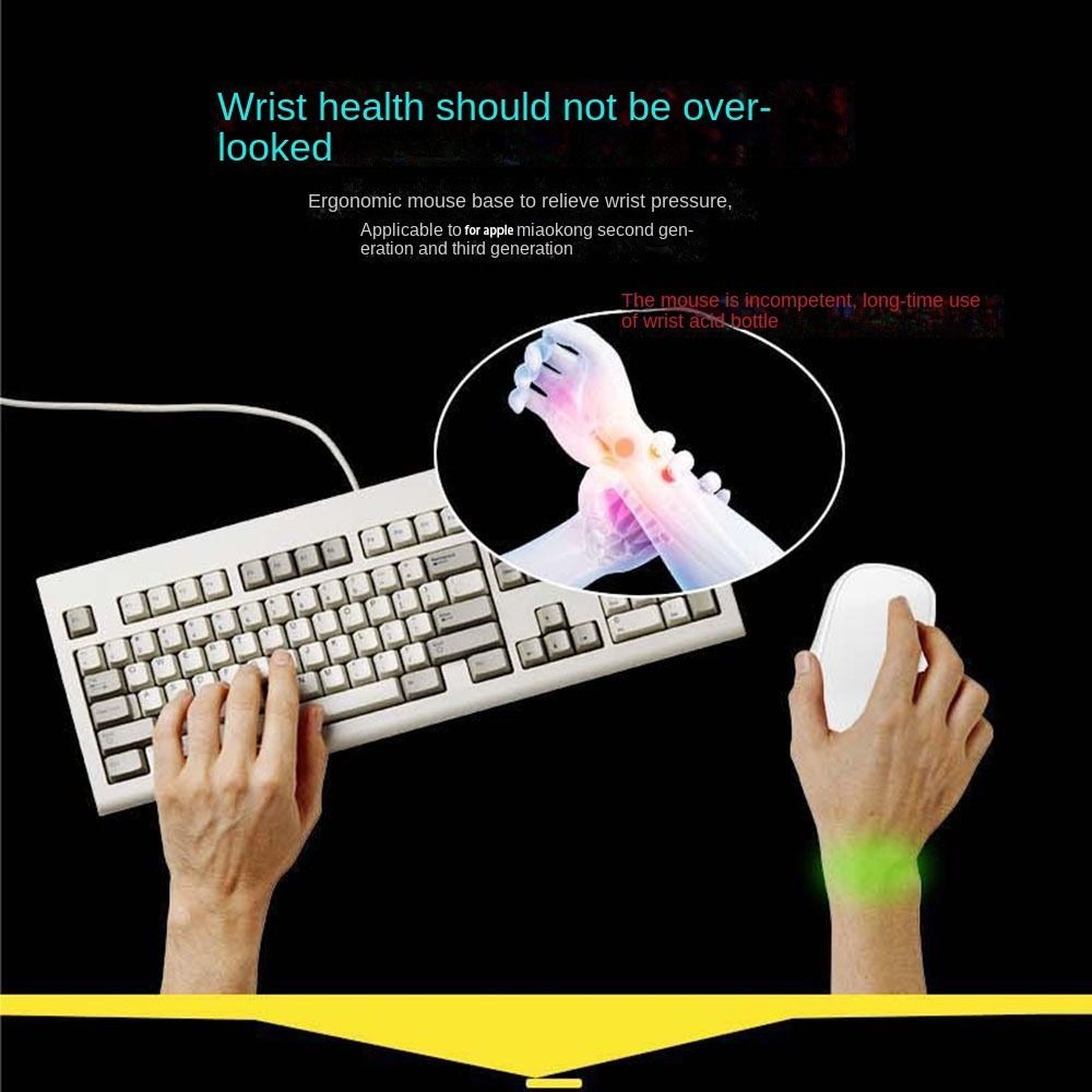 Junglepia Magic Mouse phụ kiện Mouse cơ sở Chuột công thái học Grip hỗ trợ Ergonomic 3D in ấn nâng cao cơ sở thiết kế vỏ Ốp tích hợp sạc dự phòng cho Apple Magic Mouse Dock PC
